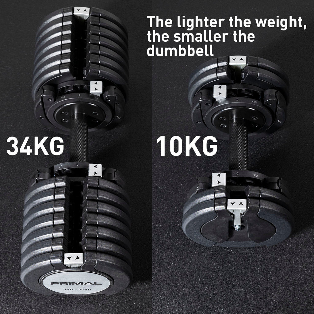Primal Personal Series Adjustable Dumbbell - 34kg/75lb (SINGLE)