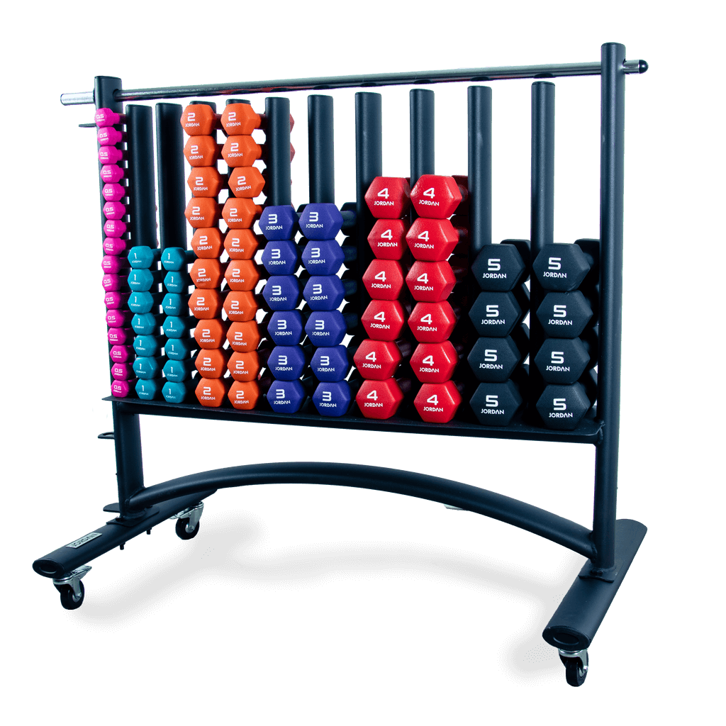JORDAN Neoprene Studio Dumbbells and Storage Rack