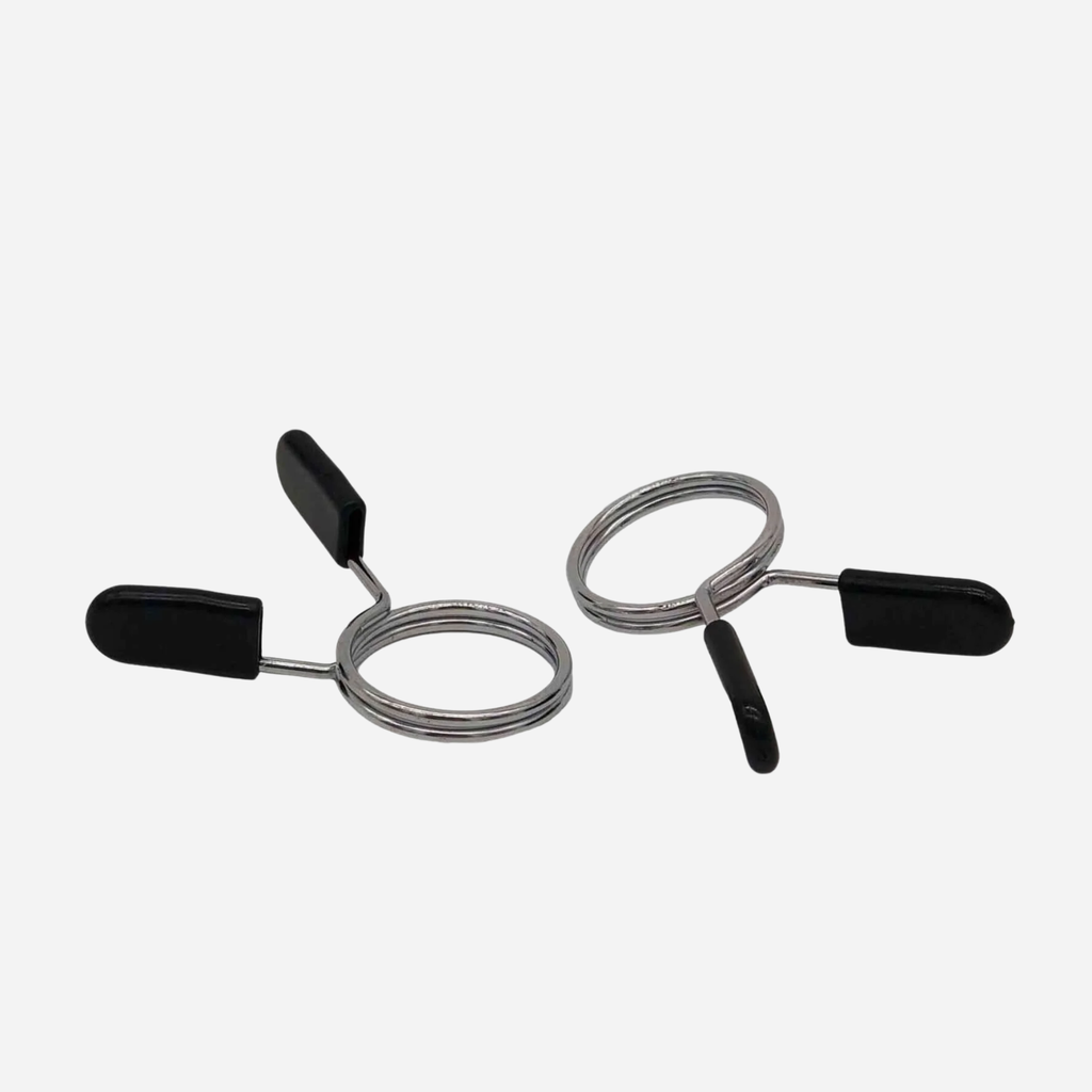 Karnage Olympic Barbell Spring Collar Set with Black Handle