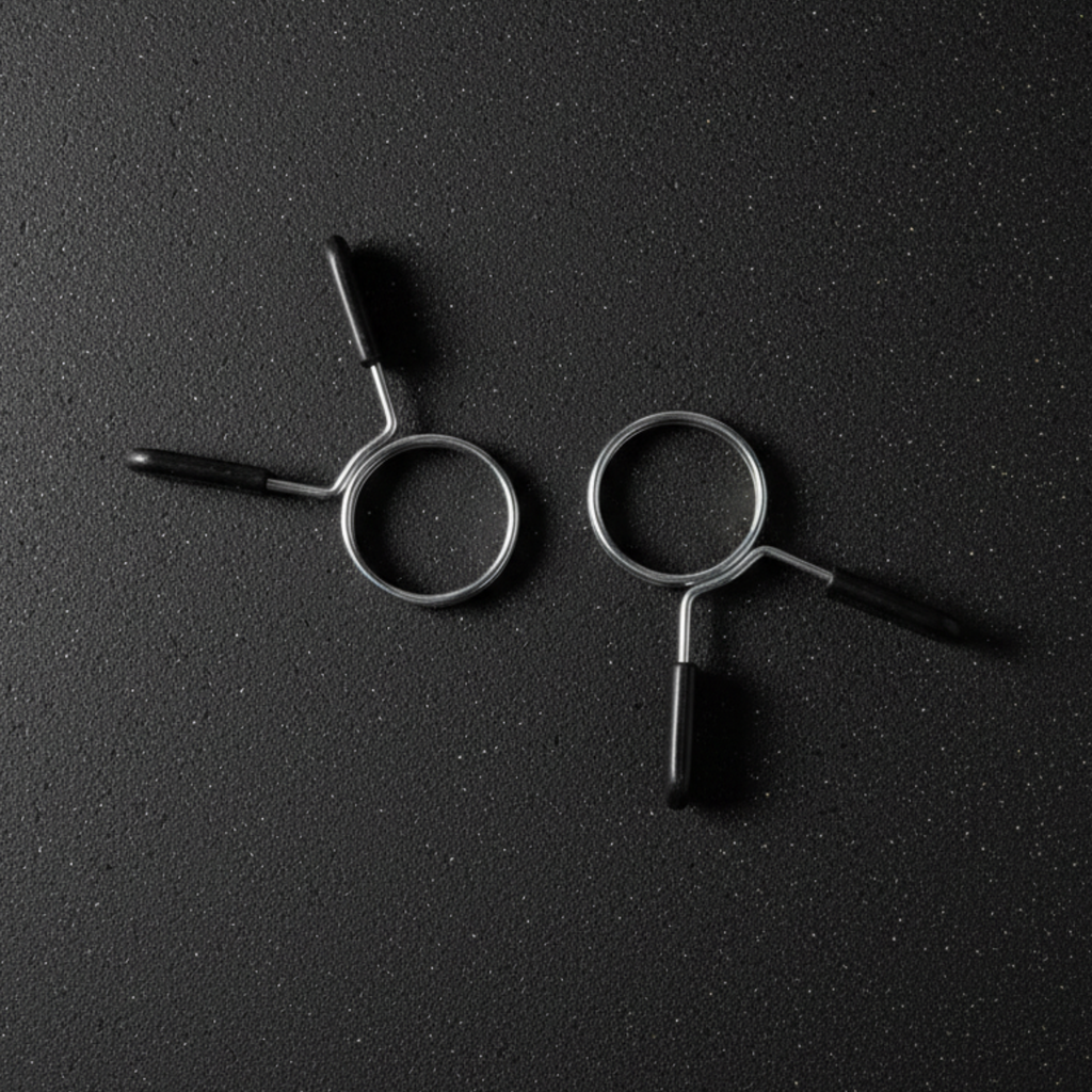 Karnage Olympic Barbell Spring Collar Set with Black Handle