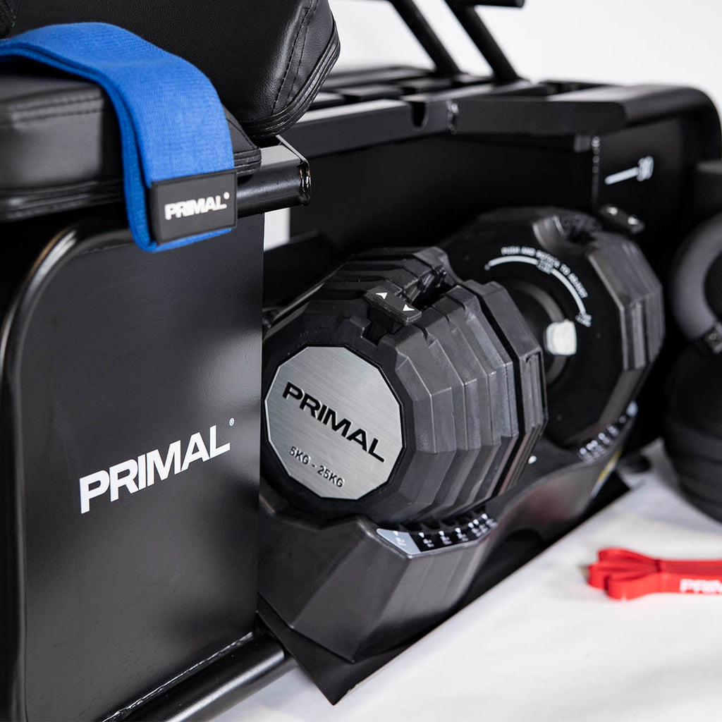Primal Personal Series HIIT Bench with Accessories & Dumbbells