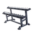 Physical Company Horizontal Dumbbell Rack with Saddles - Holds 6 pairs