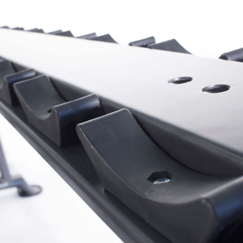 Physical Company Horizontal Dumbbell Rack with Saddles - Holds 6 pairs